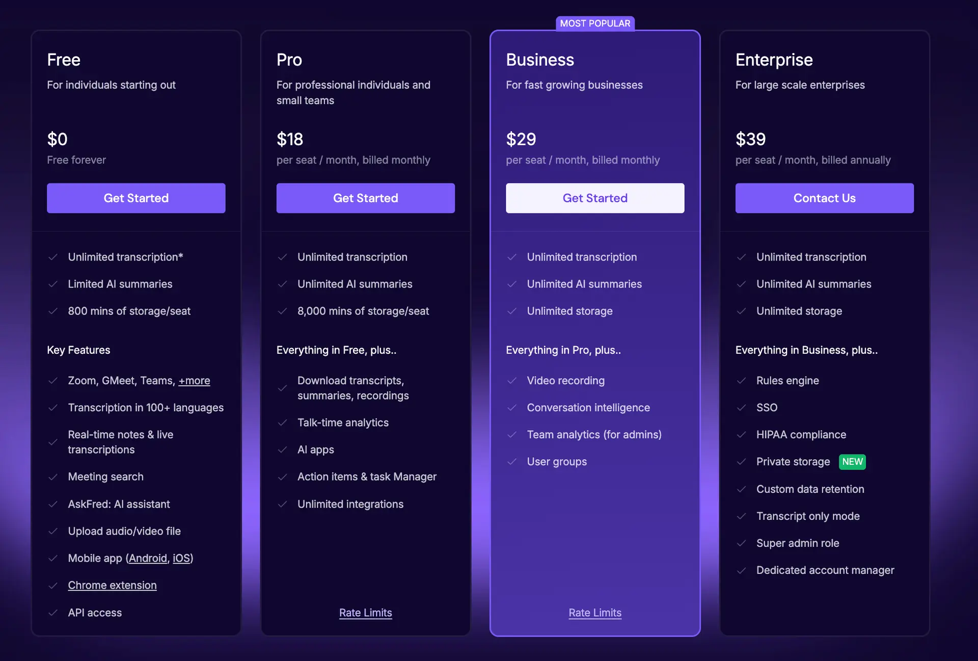 Fireflies pricing
